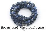 GMN7040 8mm matte sodalite 108 mala beads wrap bracelet necklace