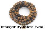 GMN7045 8mm matte yellow tiger eye 108 mala beads wrap bracelet necklace