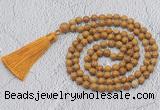 GMN712 Hand-knotted 8mm, 10mm wooden jasper 108 beads mala necklaces with tassel