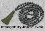 GMN717 Hand-knotted 8mm, 10mm kambaba jasper 108 beads mala necklaces with tassel