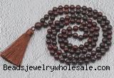 GMN718 Hand-knotted 8mm, 10mm brecciated jasper 108 beads mala necklaces with tassel