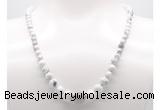 GMN7311 white howlite graduated beaded necklace & bracelet set