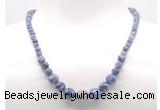 GMN7313 blue spot stone graduated beaded necklace & bracelet set