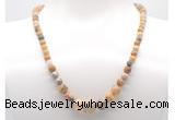 GMN7322 yellow crazy lace agate graduated beaded necklace & bracelet set