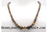 GMN7331 yellow tiger eye graduated beaded necklace & bracelet set