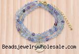 GMN7461 4mm faceted round fluorite beaded necklace with constellation charm