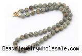 GMN7605 18 - 36 inches 8mm, 10mm matte rhyolite beaded necklaces