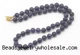 GMN7633 18 - 36 inches 8mm, 10mm matte amethyst beaded necklaces