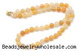 GMN7705 18 - 36 inches 8mm, 10mm round yellow aventurine beaded necklaces