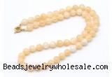 GMN7708 18 - 36 inches 8mm, 10mm round honey jade beaded necklaces