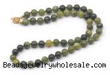 GMN7710 18 - 36 inches 8mm, 10mm round Canadian jade beaded necklaces