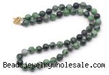 GMN7712 18 - 36 inches 8mm, 10mm round ruby zoisite beaded necklaces