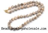 GMN7719 18 - 36 inches 8mm, 10mm round feldspar beaded necklaces