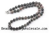 GMN7720 18 - 36 inches 8mm, 10mm round grey opal beaded necklaces