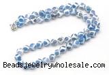 GMN7731 18 - 36 inches 8mm, 10mm round blue Tibetan agate beaded necklaces