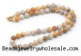 GMN7752 18 - 36 inches 8mm, 10mm round yellow crazy lace agate beaded necklaces