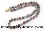 GMN7755 18 - 36 inches 8mm, 10mm round Botswana agate beaded necklaces