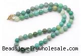 GMN7756 18 - 36 inches 8mm, 10mm round grass agate beaded necklaces