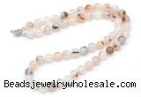 GMN7763 18 - 36 inches 8mm, 10mm round montana agate beaded necklaces