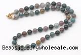 GMN7766 18 - 36 inches 8mm, 10mm round Indian agate beaded necklaces