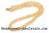 GMN7806 18 - 36 inches 8mm, 10mm round citrine beaded necklaces