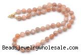 GMN7809 18 - 36 inches 8mm, 10mm round moonstone beaded necklaces