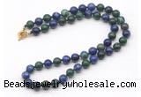 GMN7825 18 - 36 inches 8mm, 10mm round chrysocolla beaded necklaces