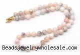 GMN7830 18 - 36 inches 8mm, 10mm round natural pink opal beaded necklaces