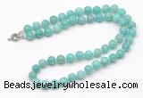 GMN7831 18 - 36 inches 8mm, 10mm round amazonite beaded necklaces