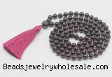 GMN786 Hand-knotted 8mm, 10mm garnet 108 beads mala necklace with tassel