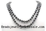 GMN8001 18 - 36 inches 8mm, 10mm black Tibetan agate 54, 108 beads mala necklaces