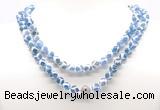 GMN8002 18 - 36 inches 8mm, 10mm blue Tibetan agate 54, 108 beads mala necklaces