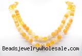 GMN8005 18 - 36 inches 8mm, 10mm yellow banded agate 54, 108 beads mala necklaces