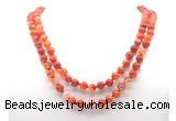 GMN8007 18 - 36 inches 8mm, 10mm red banded agate 54, 108 beads mala necklaces