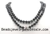 GMN8010 18 - 36 inches 8mm, 10mm black banded agate 54, 108 beads mala necklaces