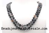 GMN8011 18 - 36 inches 8mm, 10mm black banded agate 54, 108 beads mala necklaces