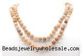 GMN8032 18 - 36 inches 8mm, 10mm fossil coral 54, 108 beads mala necklaces