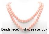 GMN8036 18 - 36 inches 8mm, 10mm Chinese pink opal 54, 108 beads mala necklaces