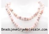 GMN8037 18 - 36 inches 8mm, 10mm natural pink opal 54, 108 beads mala necklaces