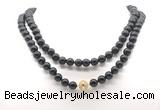 GMN8046 18 - 36 inches 8mm, 10mm black obsidian 54, 108 beads mala necklaces