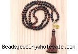 GMN8210 18 - 36 inches 8mm red tiger eye 54, 108 beads mala necklace with tassel