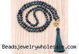 GMN8215 18 - 36 inches 8mm kambaba jasper 54, 108 beads mala necklace with tassel