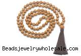 GMN8418 8mm, 10mm wooden jasper 27, 54, 108 beads mala necklace with tassel