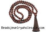 GMN8515 8mm, 10mm mahogany obsidian 27, 54, 108 beads mala necklace with tassel