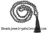 GMN8533 8mm, 10mm black labradorite 27, 54, 108 beads mala necklace with tassel