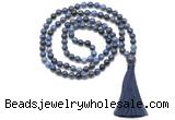 GMN8535 8mm, 10mm dumortierite 27, 54, 108 beads mala necklace with tassel