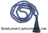 GMN8537 8mm, 10mm lapis lazuli 27, 54, 108 beads mala necklace with tassel