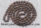 GMN918 Hand-knotted 8mm, 10mm matte bronzite 108 beads mala necklaces