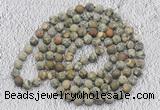 GMN919 Hand-knotted 8mm, 10mm matte rhyolite 108 beads mala necklaces