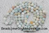 GMN923 Hand-knotted 8mm, 10mm matte amazonite 108 beads mala necklaces